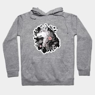 Pastel Goth Floral Wolf Hoodie